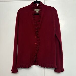 Cashmere - ruffle cardigan